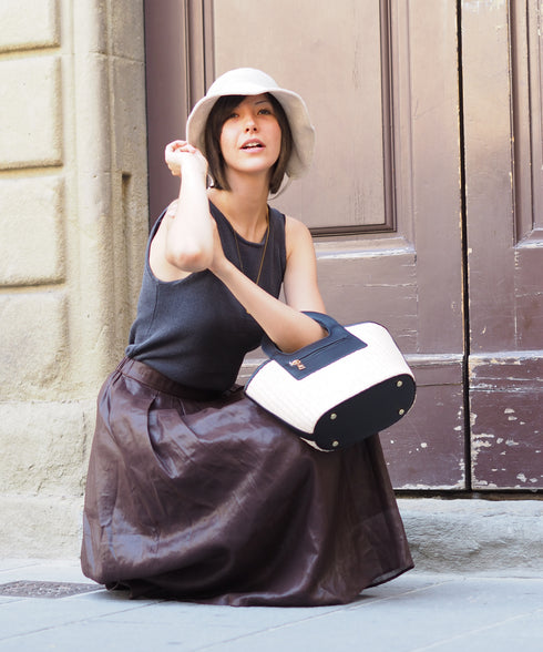 エコレザーかごハンドバッグ 12-1093